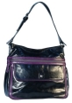 Кожаная сумка Eleganzza, цвет: черный/фиолетовый 00111397 2009 г инфо 7034r.
